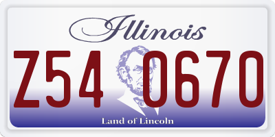 IL license plate Z540670