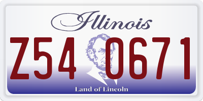 IL license plate Z540671