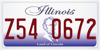 IL license plate Z540672