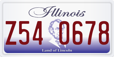 IL license plate Z540678