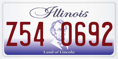 IL license plate Z540692