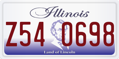 IL license plate Z540698