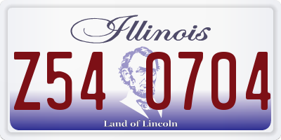 IL license plate Z540704