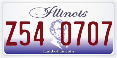 IL license plate Z540707