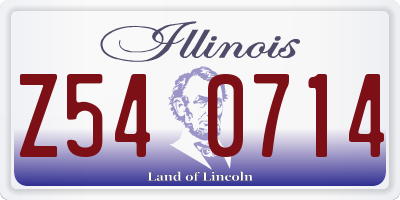 IL license plate Z540714