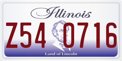 IL license plate Z540716