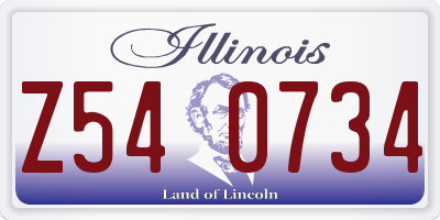 IL license plate Z540734