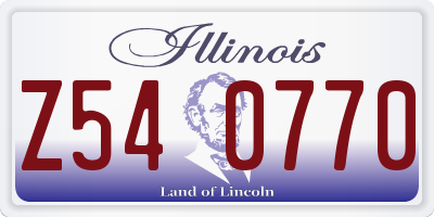 IL license plate Z540770
