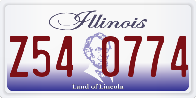 IL license plate Z540774