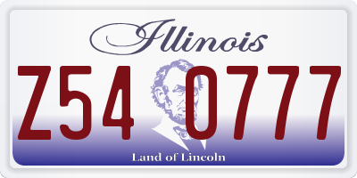 IL license plate Z540777