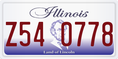 IL license plate Z540778