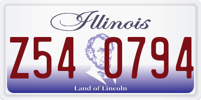 IL license plate Z540794