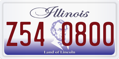 IL license plate Z540800