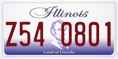 IL license plate Z540801