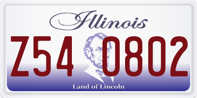 IL license plate Z540802