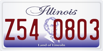 IL license plate Z540803