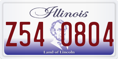 IL license plate Z540804