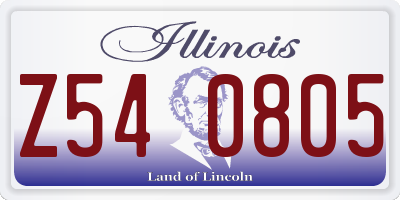 IL license plate Z540805