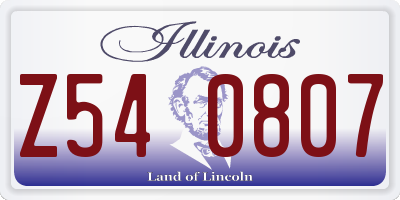 IL license plate Z540807