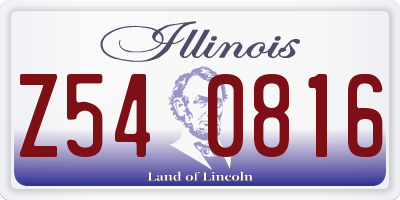 IL license plate Z540816