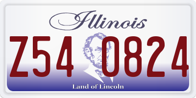 IL license plate Z540824