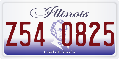 IL license plate Z540825