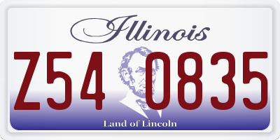 IL license plate Z540835