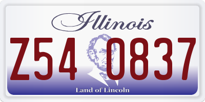 IL license plate Z540837
