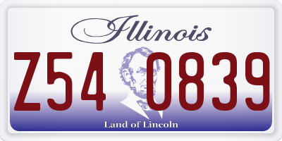 IL license plate Z540839