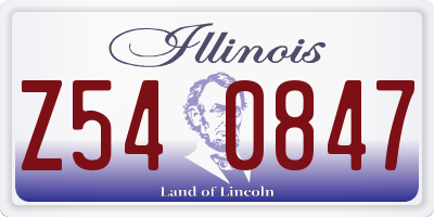 IL license plate Z540847