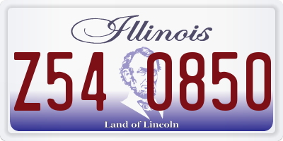 IL license plate Z540850