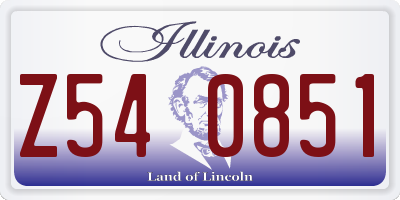 IL license plate Z540851