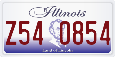 IL license plate Z540854
