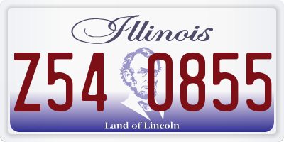 IL license plate Z540855