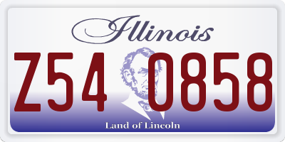 IL license plate Z540858