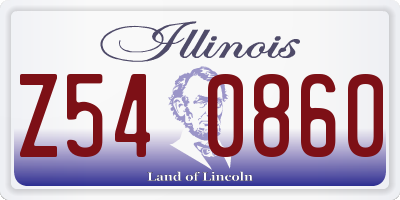 IL license plate Z540860
