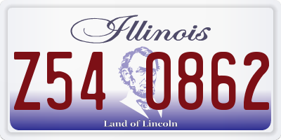 IL license plate Z540862