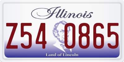 IL license plate Z540865