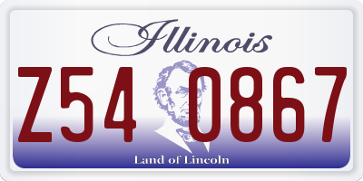 IL license plate Z540867