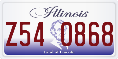 IL license plate Z540868
