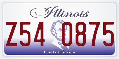 IL license plate Z540875