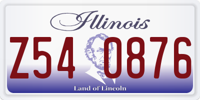 IL license plate Z540876