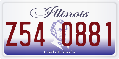 IL license plate Z540881