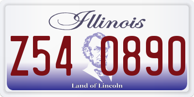 IL license plate Z540890