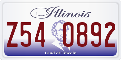 IL license plate Z540892