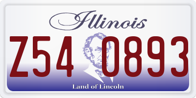 IL license plate Z540893