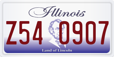 IL license plate Z540907