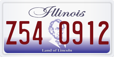 IL license plate Z540912