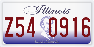 IL license plate Z540916