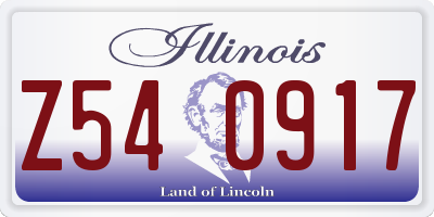 IL license plate Z540917